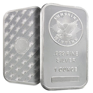 Sunshine Mint barra de prata de 1 oz dupla
