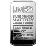 Johnson Matthey barra de prata de 1 oz frente