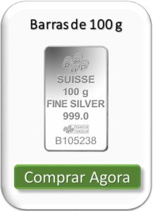 barras de prata de 100 g