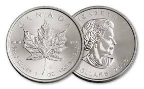 moeda de prata Canadian Silver Maple Leaf 1 oz 2016