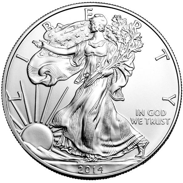 moeda de prata American Silver Eagle 1 oz 2014 face