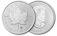 moeda de prata Canadian Silver Maple Leaf 1 oz 2015
