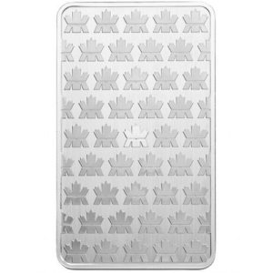 Royal Canadian Mint barra de prata de 10 oz seriada verso