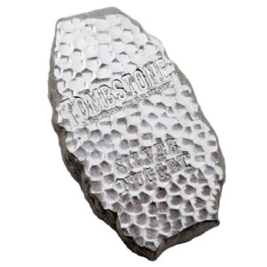 barra de prata 5 oz Tombstone “Silver Nugget” Silver Bar frente