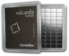 barra de prata pura .999 Valcambi Suisse100 x 1 grama - certificada