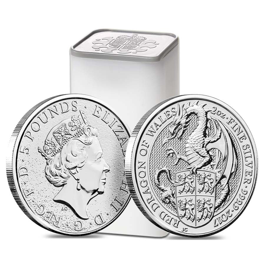 Great Britain 2 oz Silver Queen's Beasts 2017 (Dragon) |