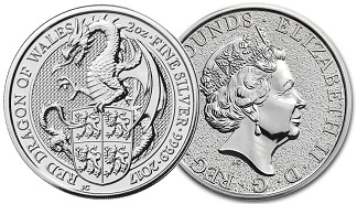 Great Britain 2 oz Silver Queen's Beasts 2017 (Dragon) |