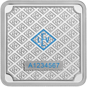 barra de prata Geiger Edelmetalle Square barra de 1 oz verso