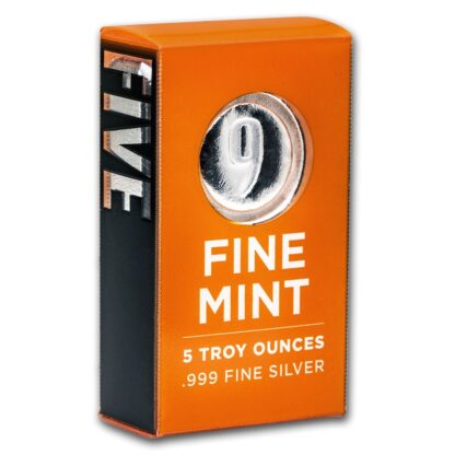 9Fine Mint barra de prata de 5 oncas troy capa