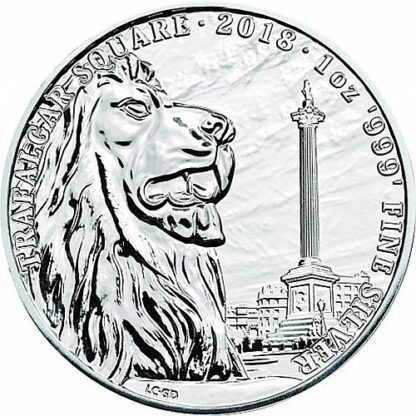 moeda de prata Landmarks of Britain (Trafalgar Square) 1 oz 2018 face