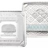 barra de prata Geiger Edelmetalle Square barra de prata 25x1 g certificada dupla