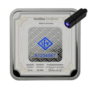 barra de prata de 10 oz geiger certificada