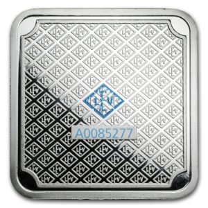 barra de prata Geiger Edelmetalle Square barra de 10 oz certificada verso