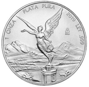 moeda de prata Mexican Silver Libertad 1 oz 2019 face