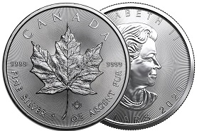 moeda de prata Canadian Silver Maple Leaf 1 oz 2020