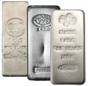 barras de prata pura .999 1 kilo varias