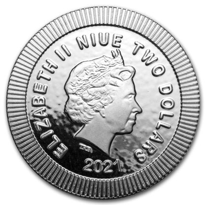 moeda de prata Niue Silver Athena Owl 1 oz 2021 verso