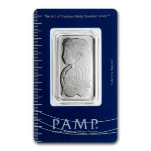 barra de Platina PAMP Suisse 1 oz troy certificada face
