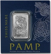 barra de Platina PAMP Suisse 1 grama certificada