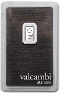 barra de Platina Valcambi Suisse 5 gramas certificada pequena