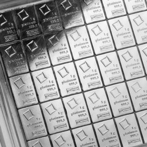 barra de Platina Valcambi Suisse 50x1 gramas certificada detalhe