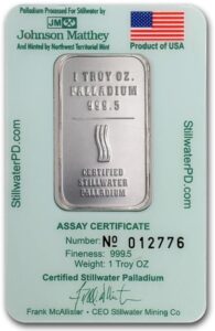 barra de paladio 1 oz