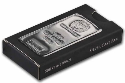 barra de prata pura .999 Germania Mint barra de 500 g seriada em estojo