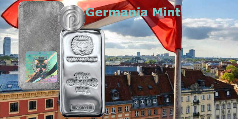 barra de prata pura .999 Germania Mint