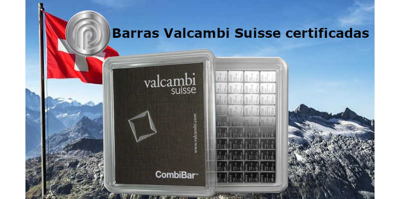 barra de prata pura .999 Valcambi Suisse