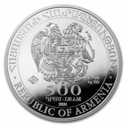 moeda Armenian Silver Noah’s Ark 1 oz 2024