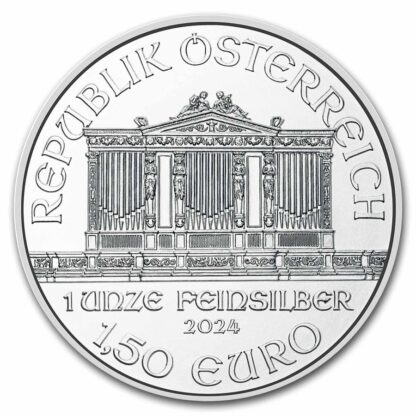 moeda de prata Filarmônica de Viena 1 oz 2024