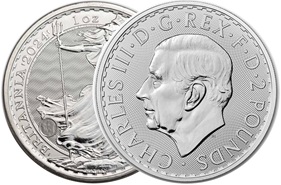 moeda de prata Silver Britannia 1 oz 2024