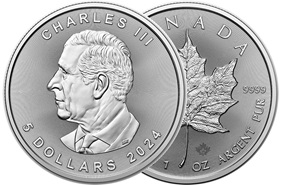 moeda de prata 2024 Canada 1 oz Silver Maple Leaf