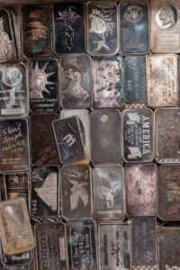 barras de prata manchadas