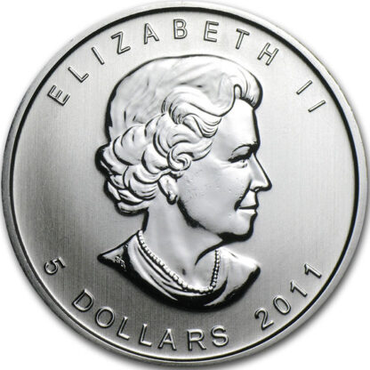 moeda de prata Canadian Silver Maple Leaf 1 oz 2011