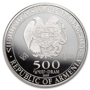 moeda Armenian Silver Noah’s Ark 1 oz 2025