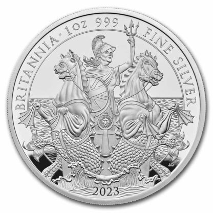 moeda de prata Great Britain Britannia King Charles III 1 oz 2023 Proof