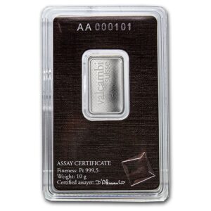 barra de Platina  Valcambi Suisse 10 gramas certificada
