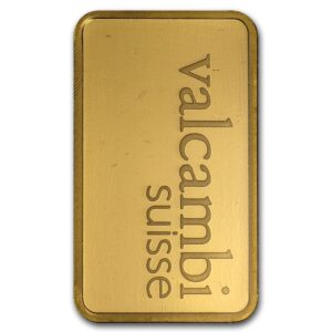 barra de ouro Valcambi Suisse 10 gramas certificada