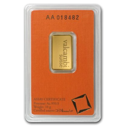 barra de ouro  Valcambi Suisse 10 gramas certificada