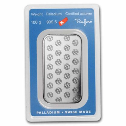 barra de Paladio 100 g seriada e certificada