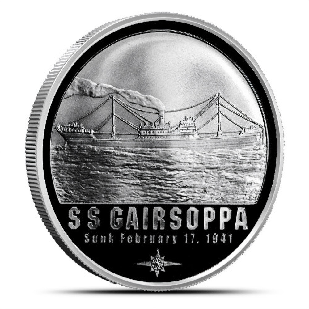 moeda de prata 1 oz S.S. Gairsoppa Shipwreck
