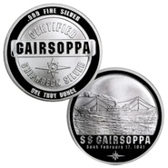 moeda de prata 1 oz S.S. Gairsoppa Shipwreck