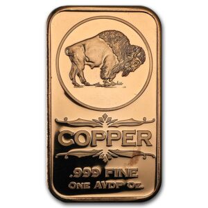 barra de cobre 1 oz AVDP  (28,3495 g)