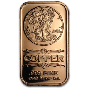 barra de cobre 1 oz AVDP  (28,3495 g)