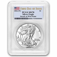 moeda de prata American Silver Eagle 1 oz 2026 certificada