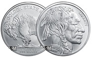 moeda de prata American Indian Buffalo 1 oz