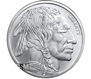 moeda de prata American Indian Buffalo 1 oz
