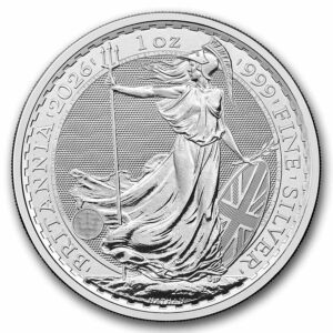 moeda de prata Silver Britannia 1 oz 2026