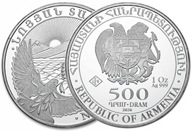 moeda de prata de 1 oz Armenia Noah's Ark 2026